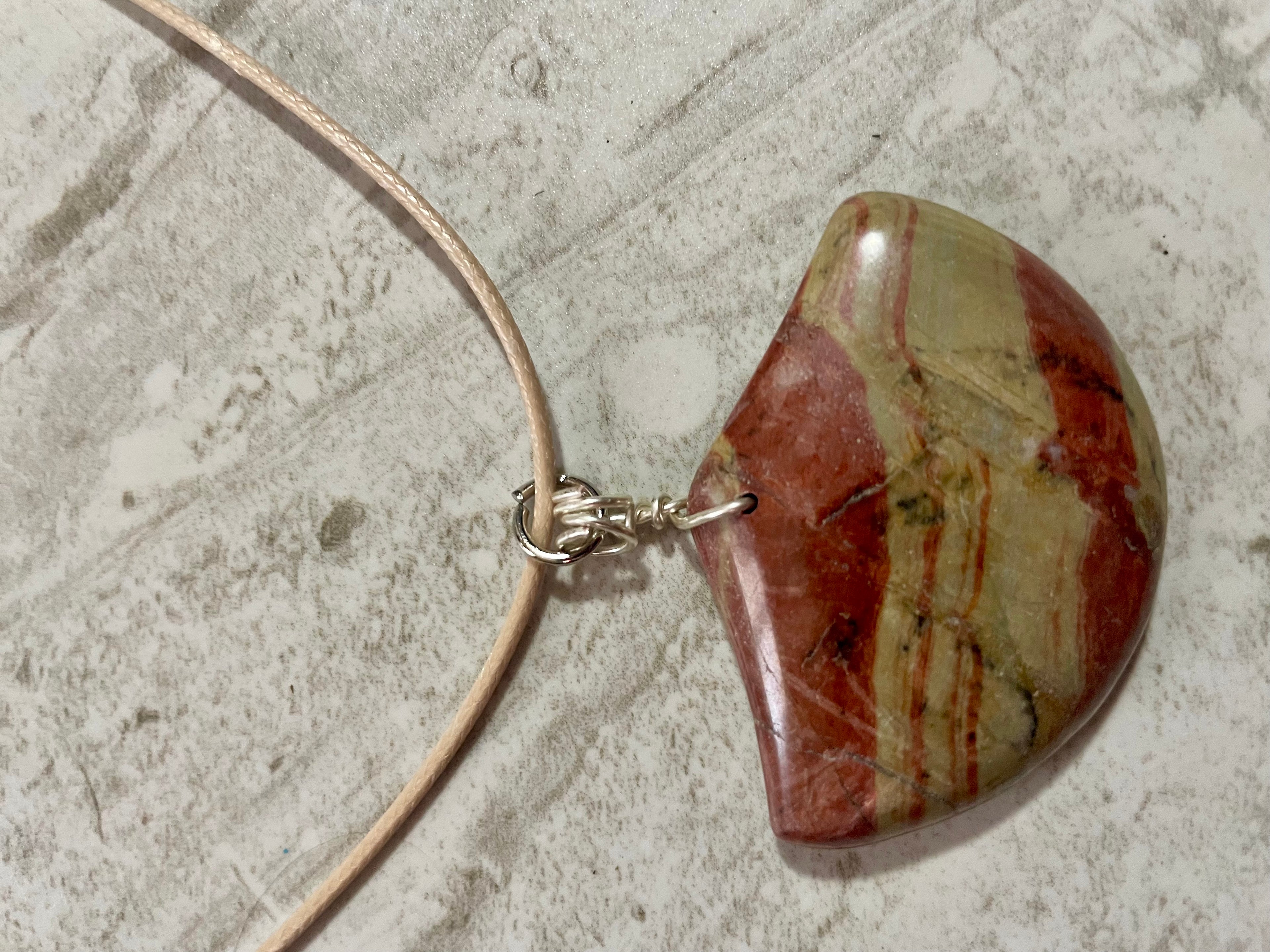 Natural Jasper Pendant Necklace