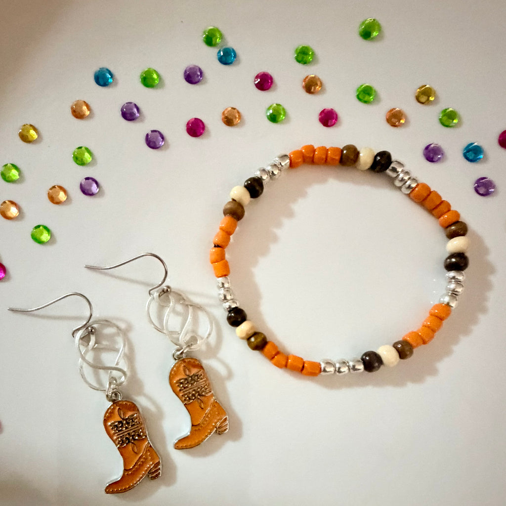 Wild West Rodeo Cowboy Boot Cowgirl Boot Earring Jewelry Sets