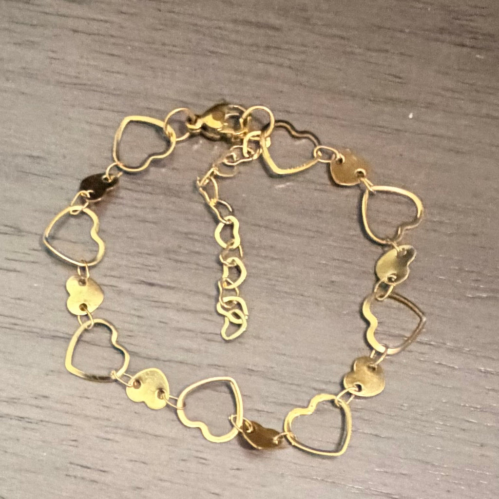 Heart Branklet- Waterproof & Tarnish Free Interchangeable Jewelry- Gold Plated over Stainless
