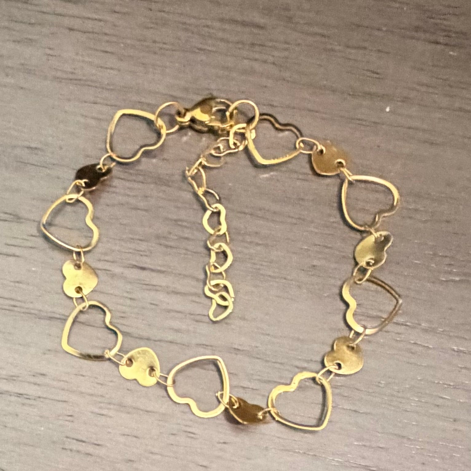 Heart Branklet- Waterproof & Tarnish Free Interchangeable Jewelry- Gold Plated over Stainless