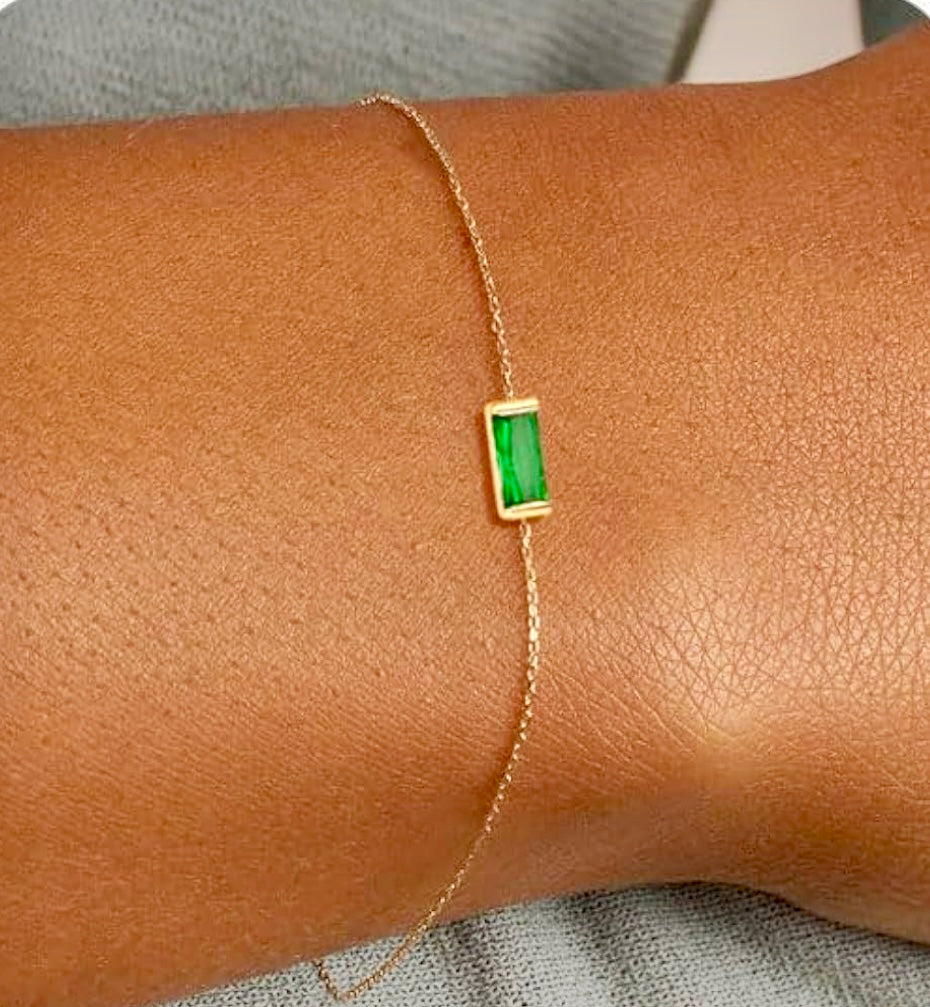 14K Gold Plated Birthstone Bracelets for Women