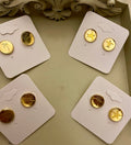 Sunburst Studs and Bracelet. Gold Plated PVD