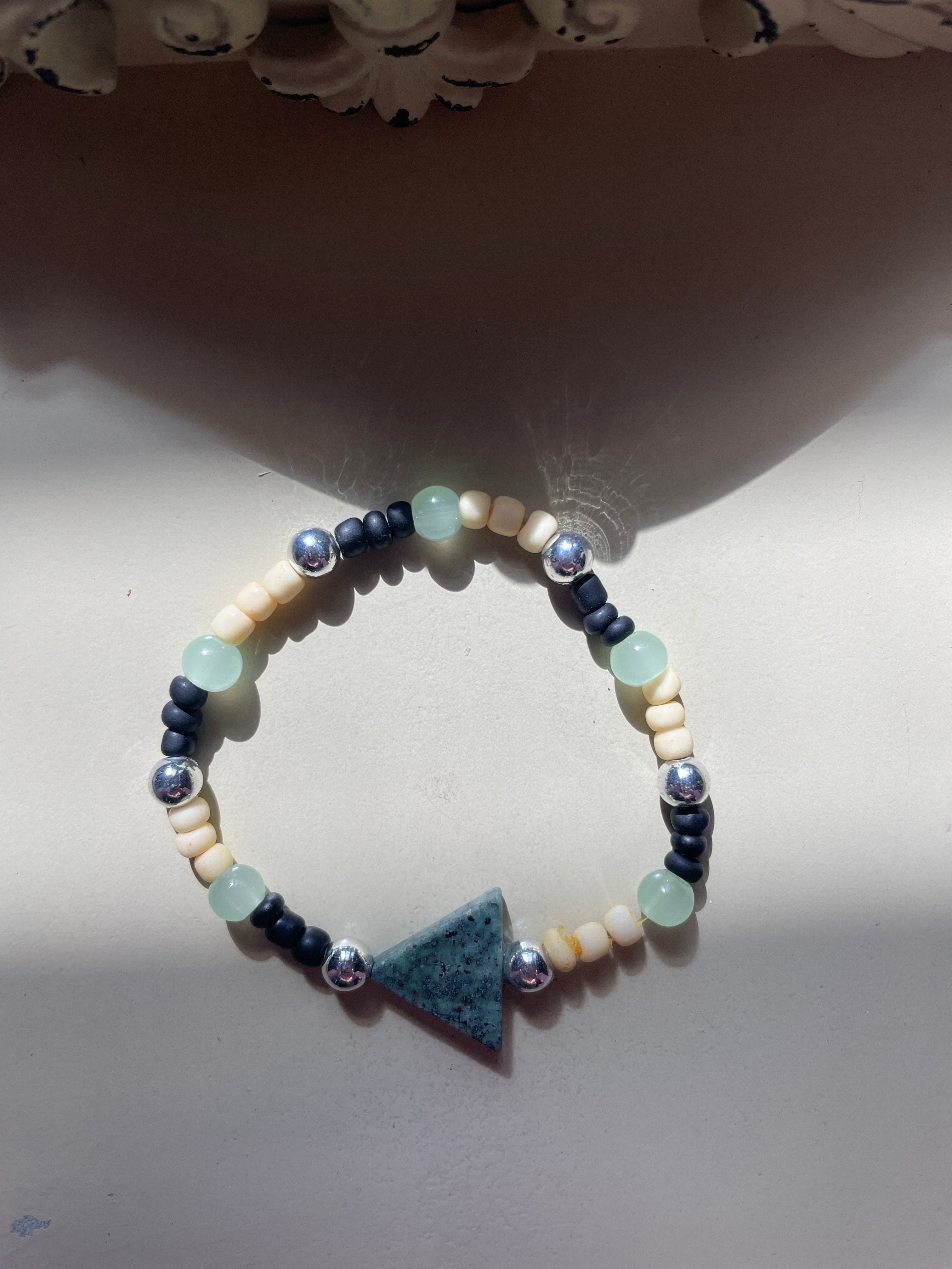 African Teal Triangle Jewelry Set