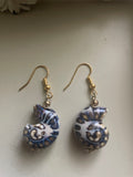 Batik Glass Snail Earrings