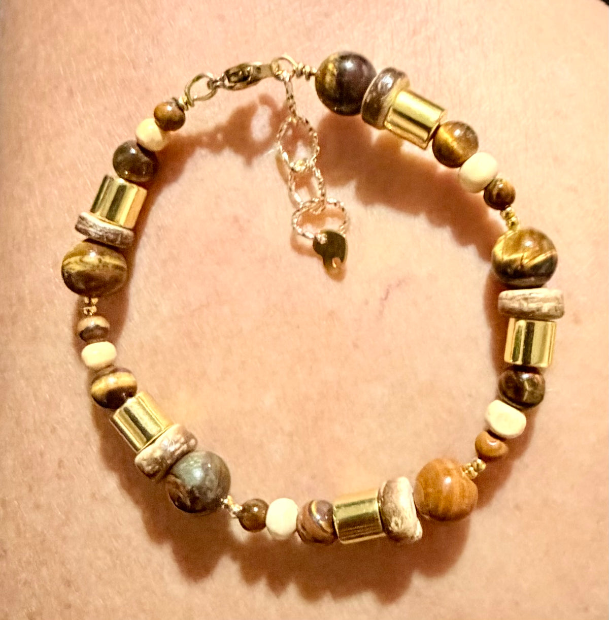 Gold Plated Tiger’s Eye & Hematite Adjustable Bracelet