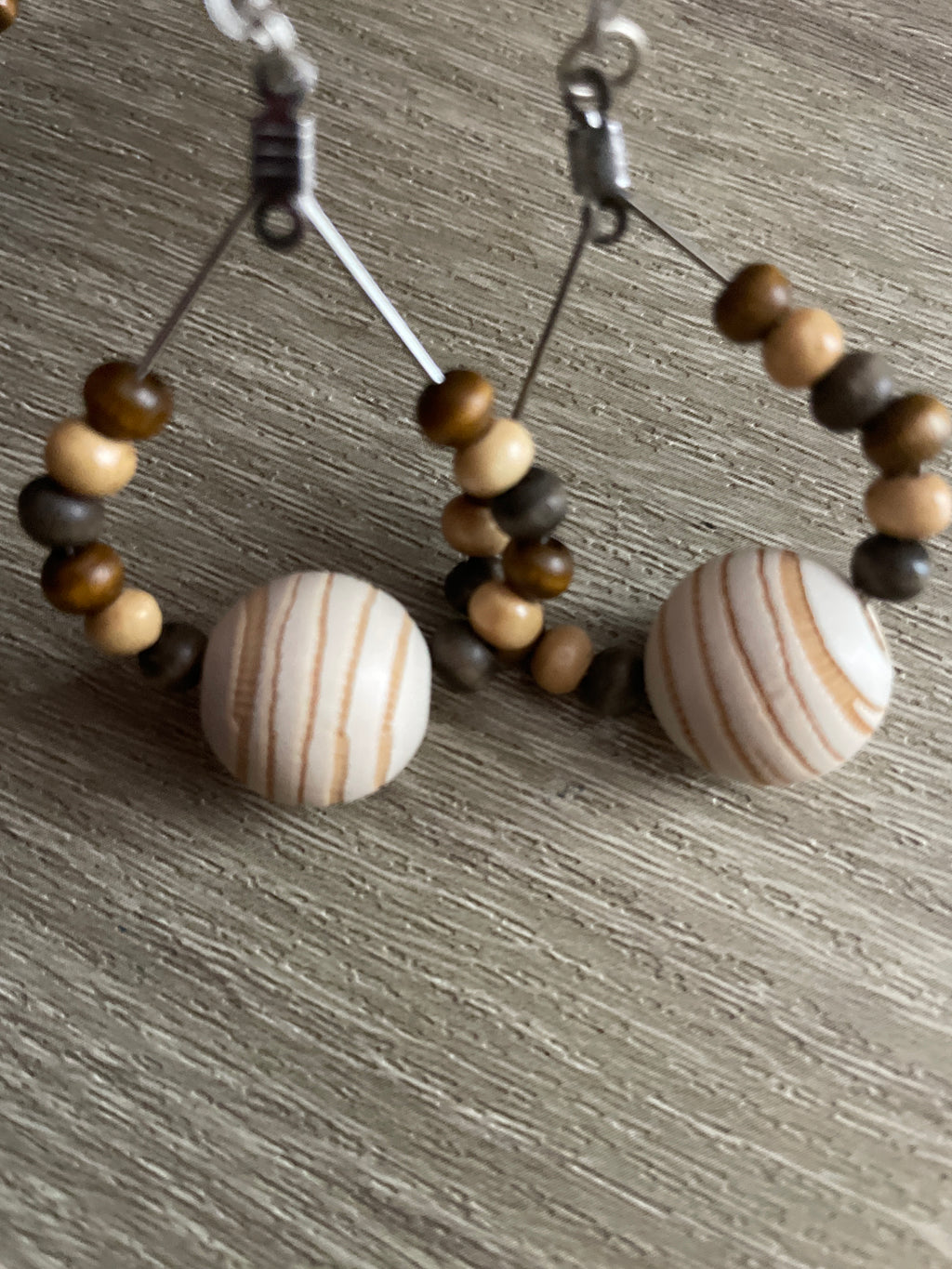 Brown Swirl Dangle Set