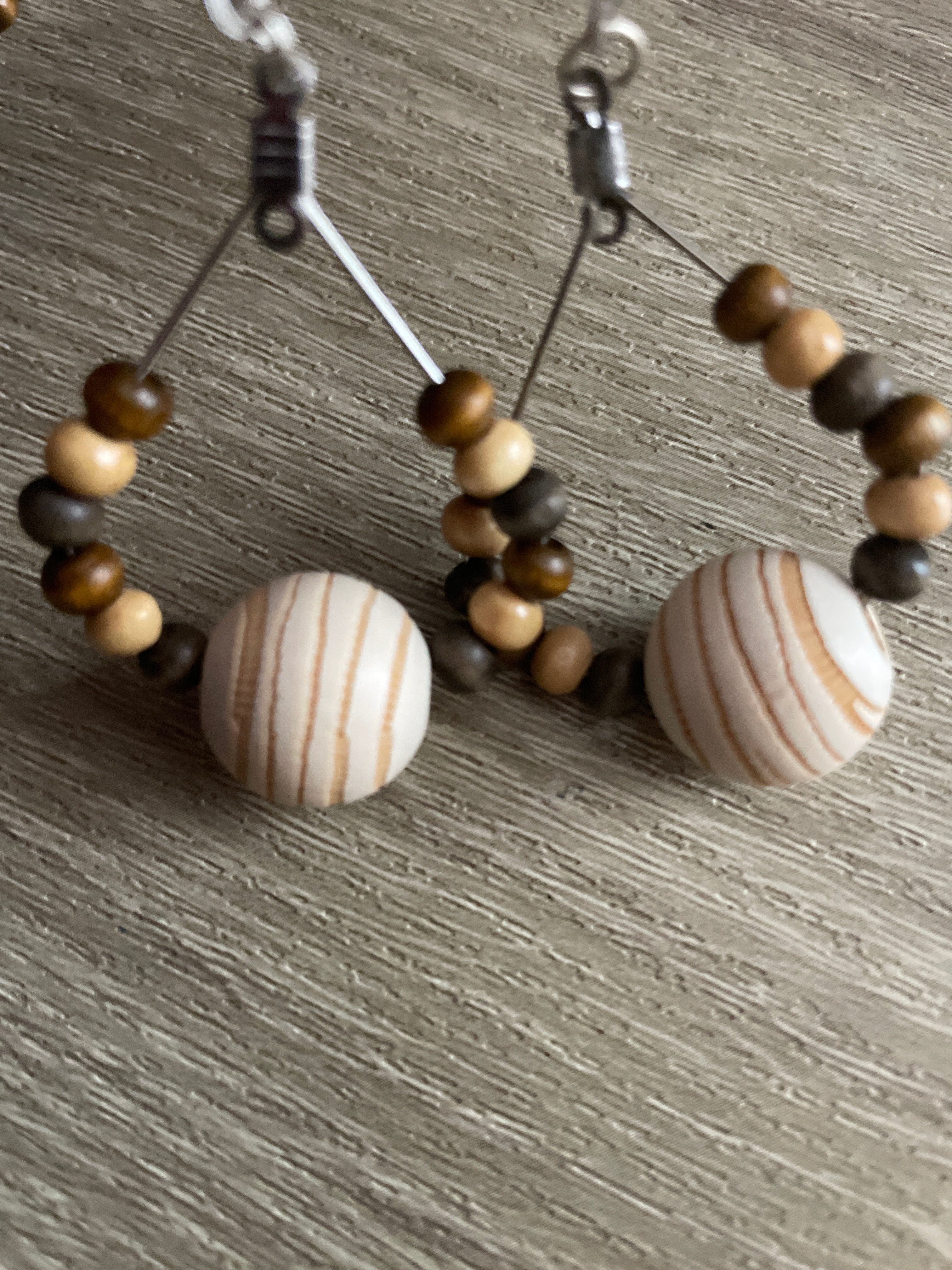 Brown Swirl Dangle Earrings