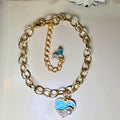 Ocean Pearl Heart Charm Bracelet- SublimeDesignsBySuzie