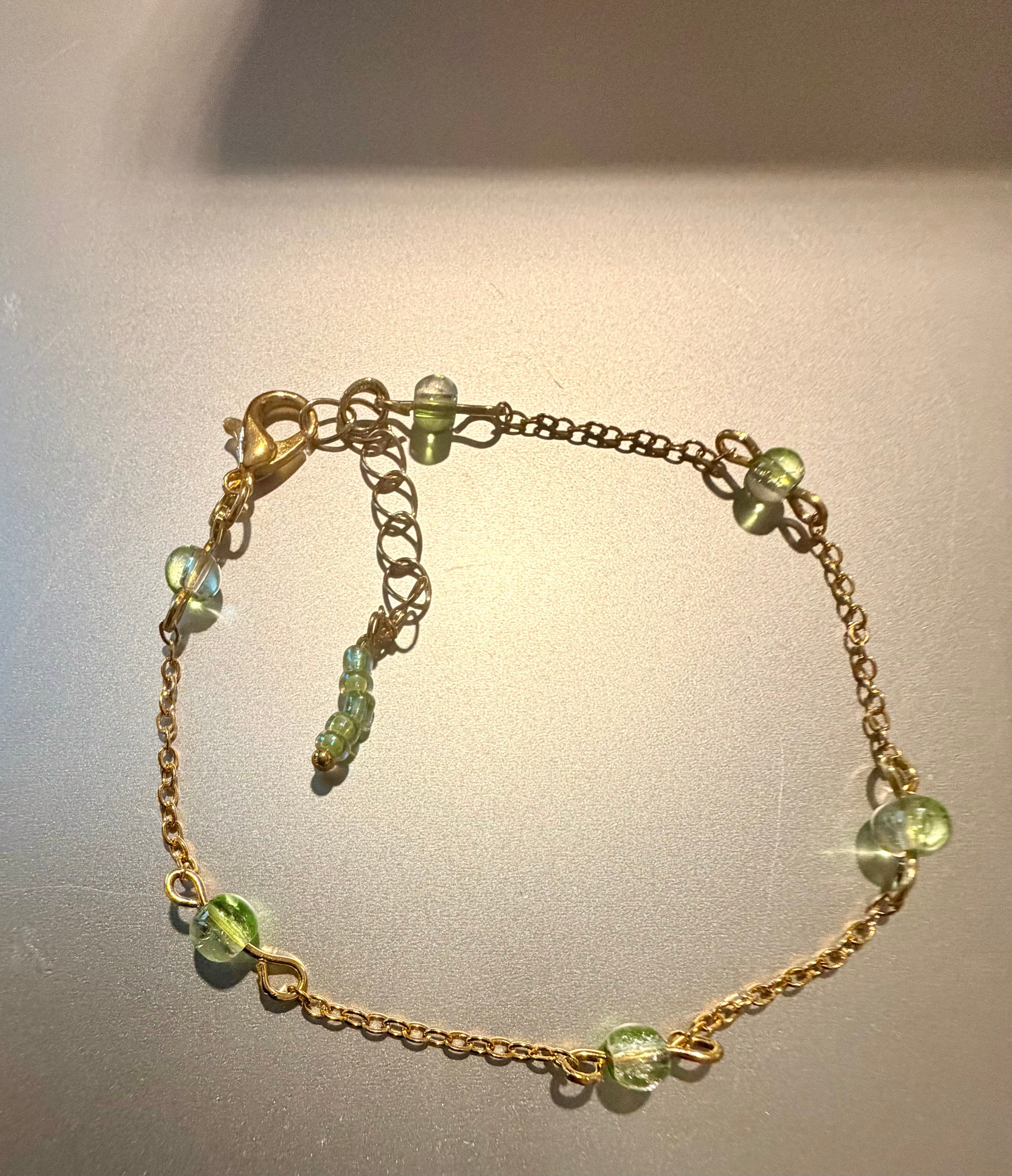 Golden Vine Peridot Crystal Spiral Jewelry Set – Dainty Nature-Green Mint Inspired Earrings & Bracelet
