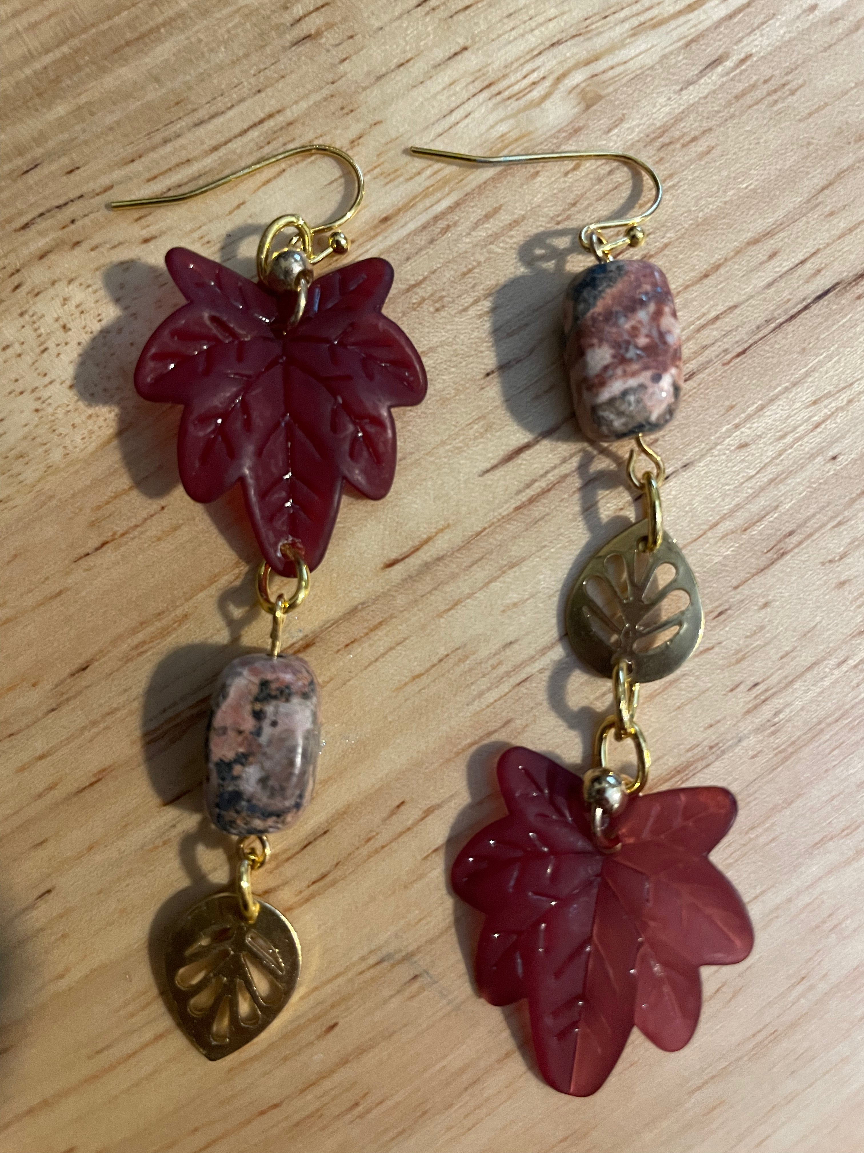 Rhondonite Natural Stone Maroon Color Jewelry Set Miss Match Designs (Copy)