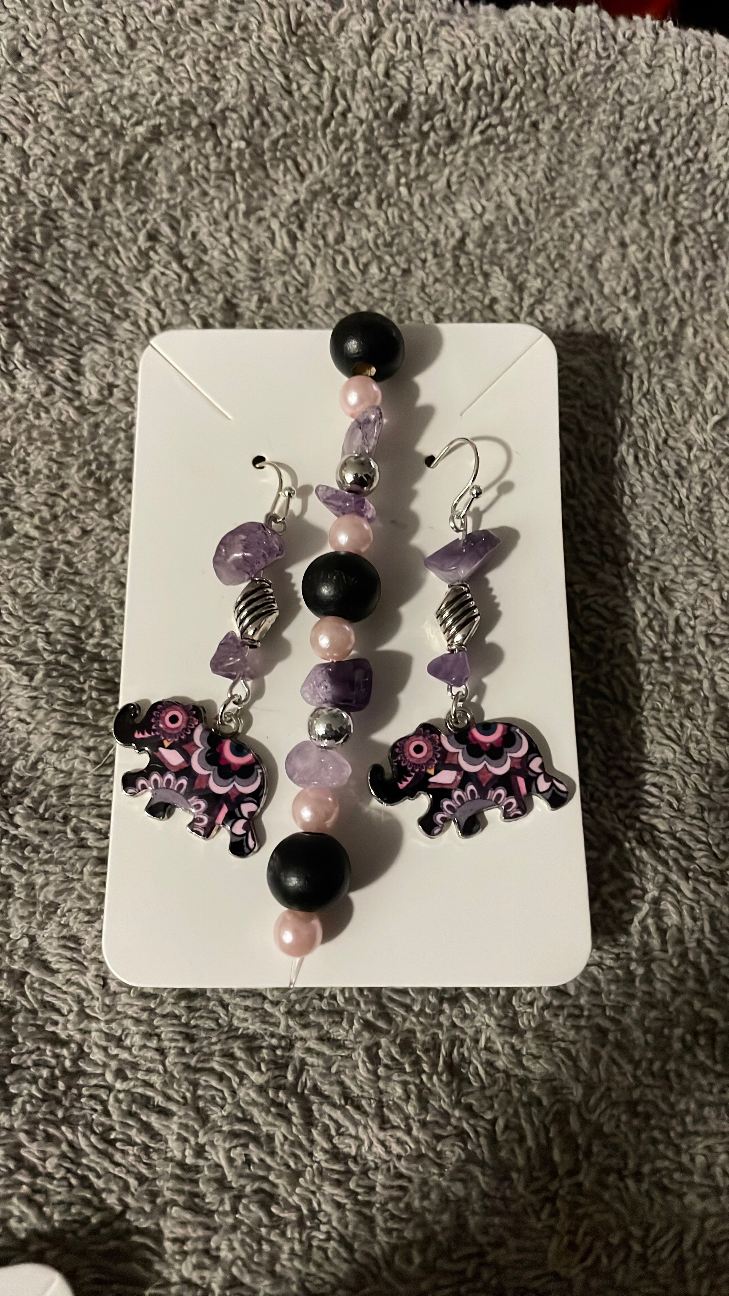 Abstract Elephant Jewelry Set
