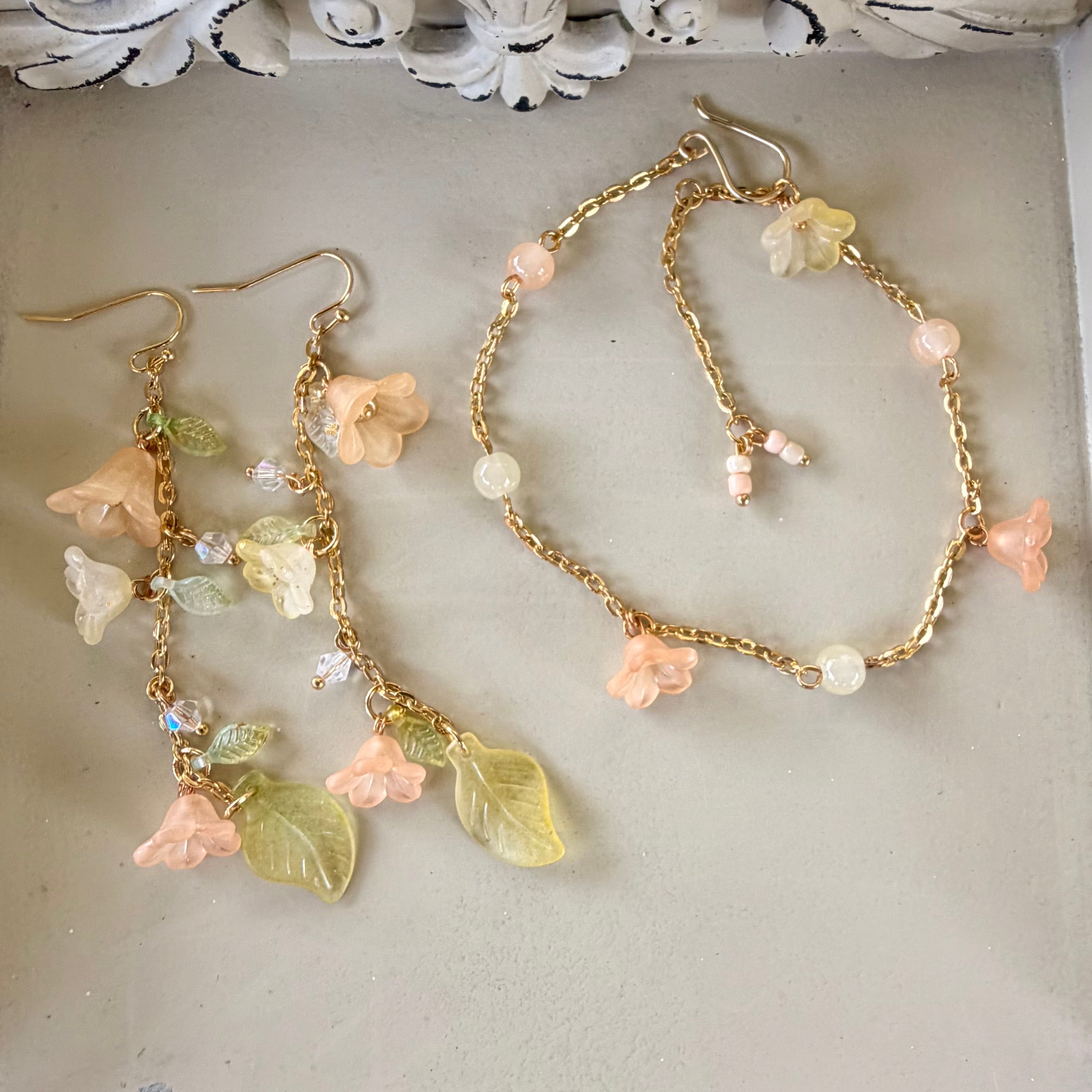 Bloom & Vine Earrings Bracelet or Anklet Jewelry Set
