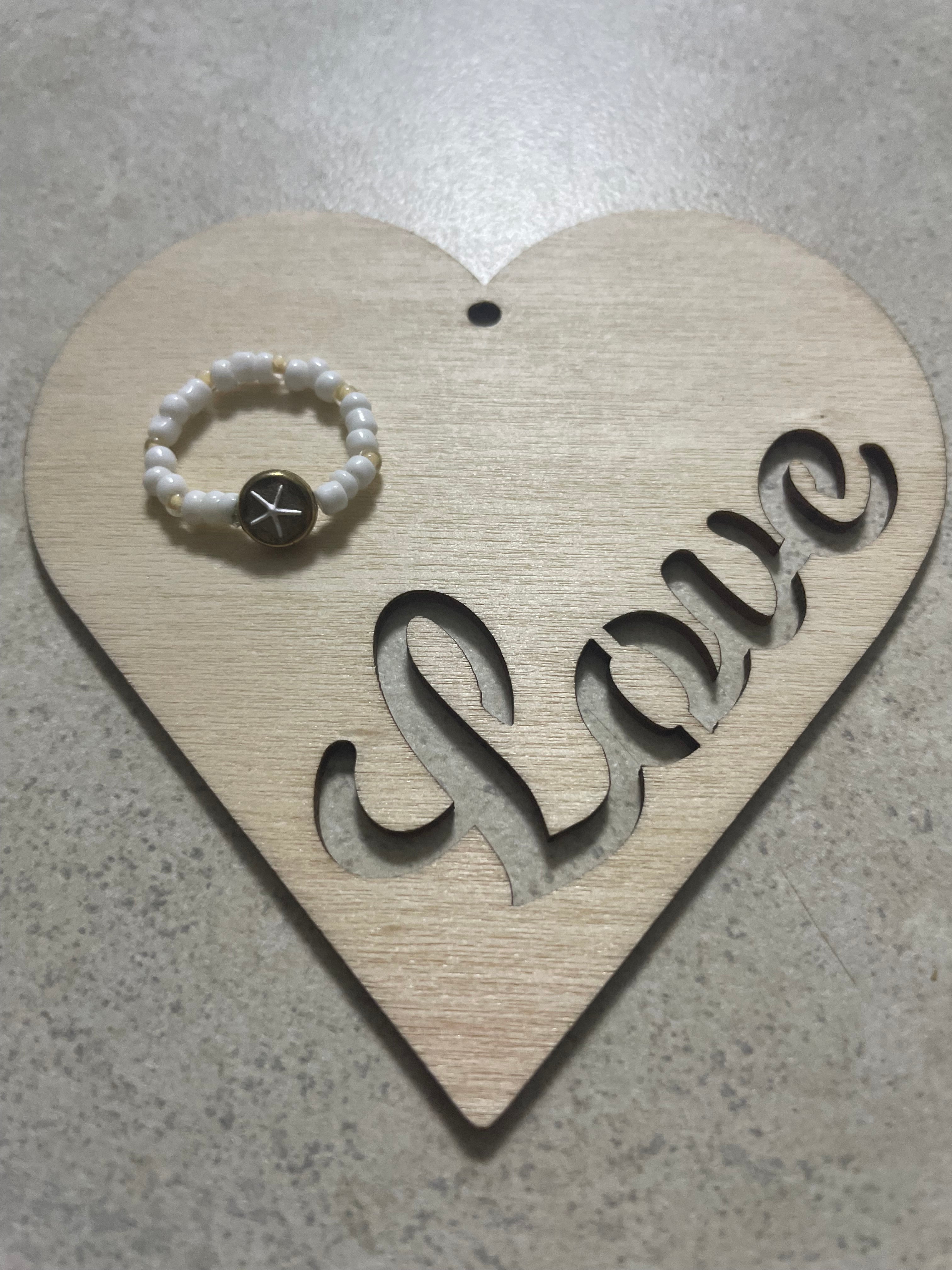 White or Red Starfish Bead Rings