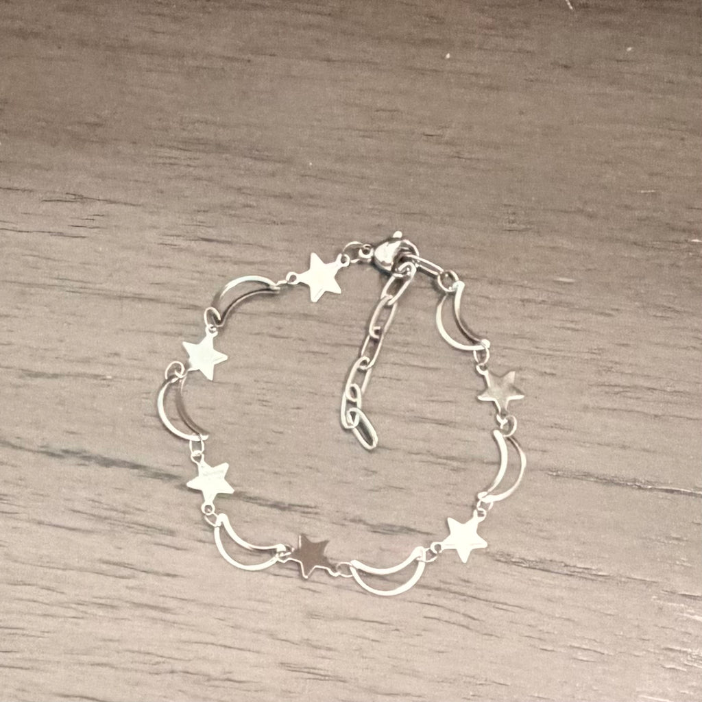 Moon & Star Celestial Branklet- Waterproof Interchangeable Jewelry Stainless