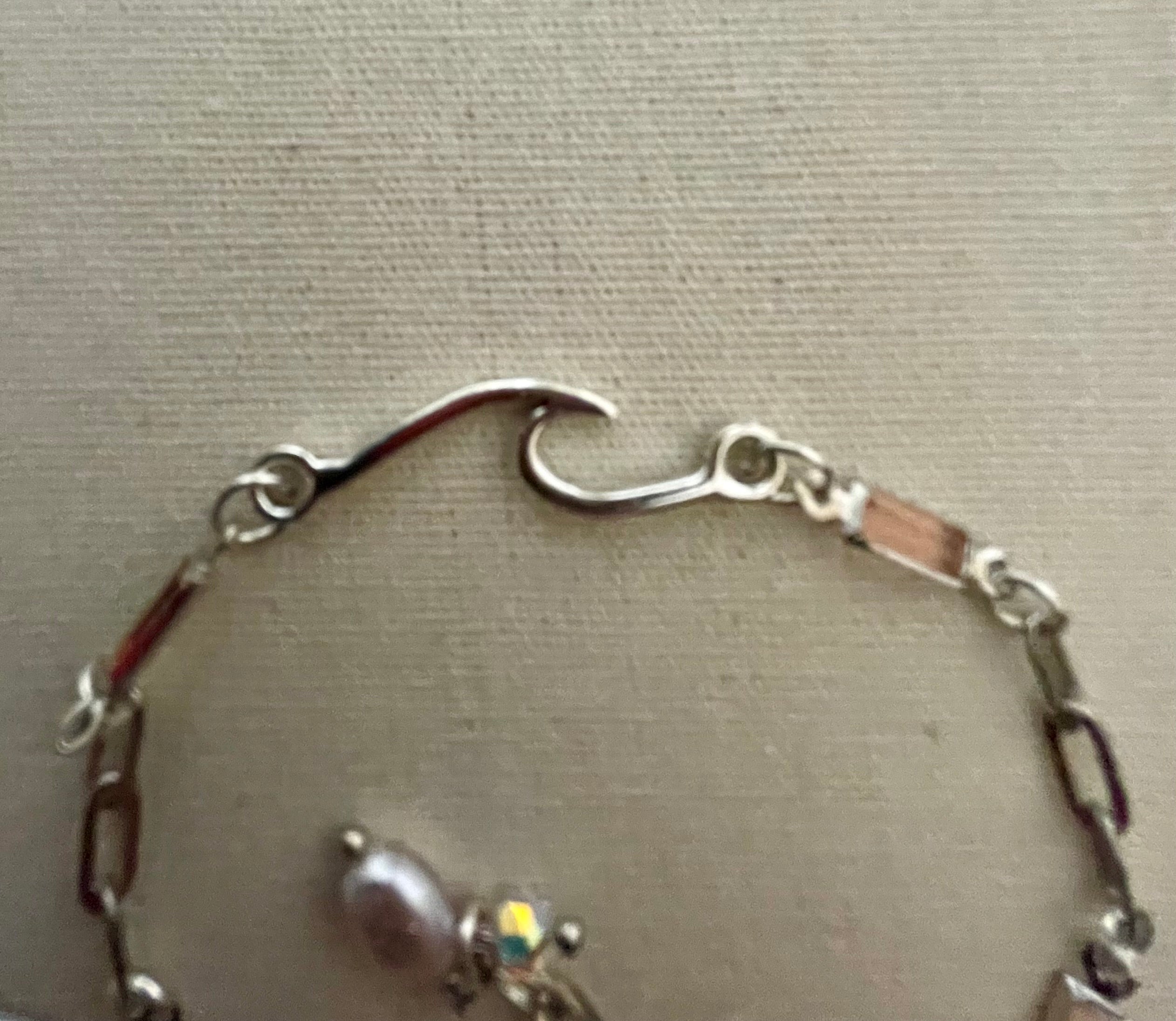 Pink Tourmaline Gemstone Paperclip Bracelet in Stainless Silver