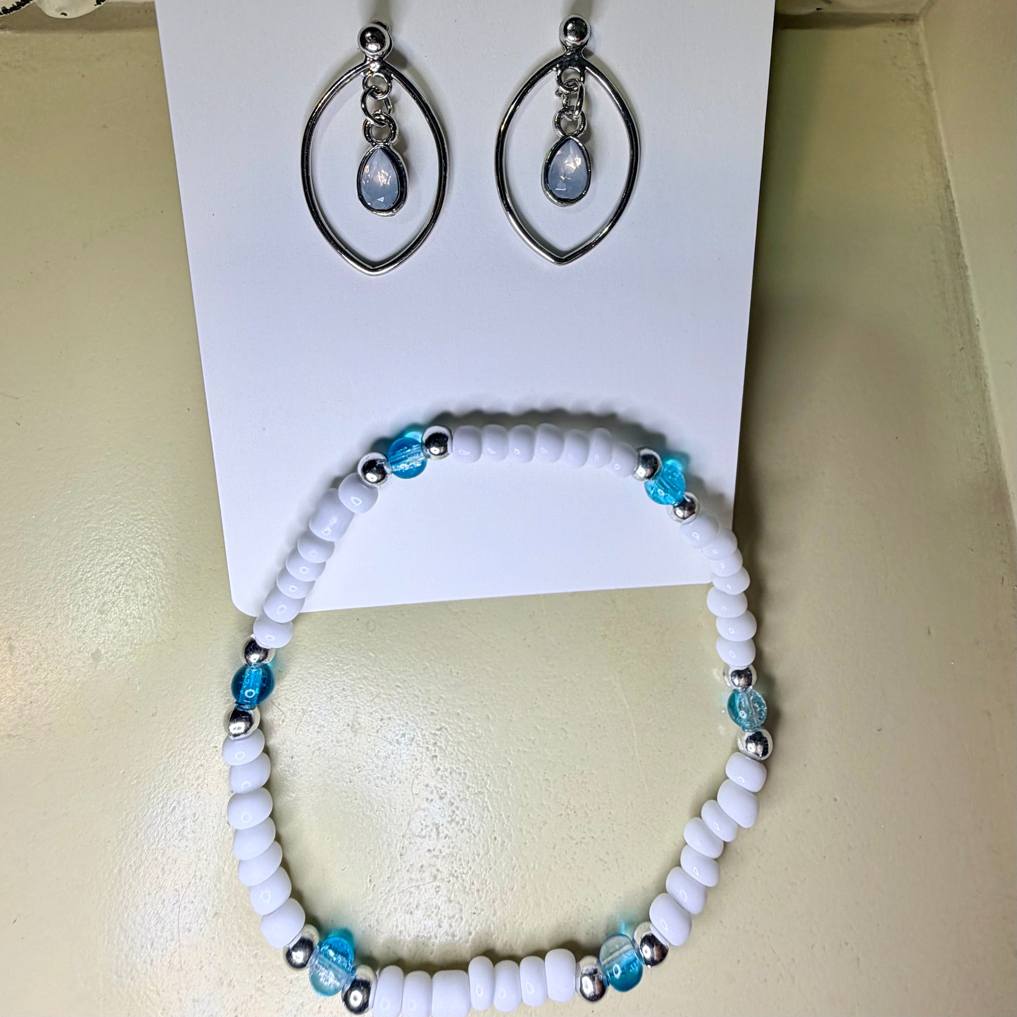 Sky Mist White and Blue Pearl Jewelry Set by SublimeDesignsBySuzie