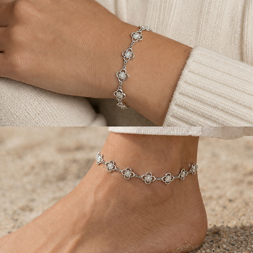 Clover Branklet- Waterproof Interchangeable Jewelry- Stainless Steel & Gold Plated