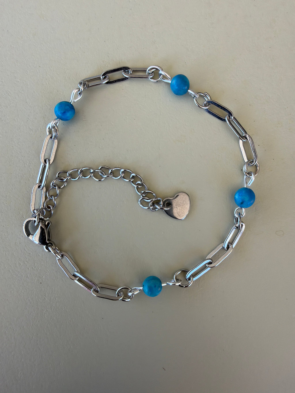 Aqua Lagoon Teal Blue Paperclip Bracelet by Suzie with Sublime Designs