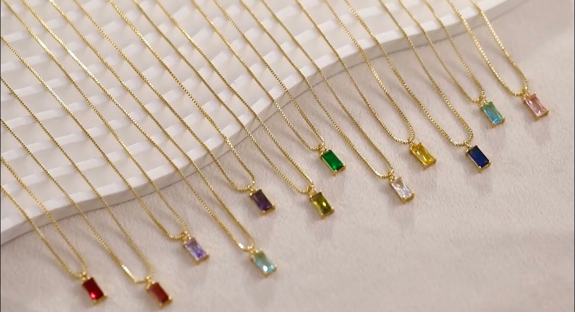 14K Gold Plated Women’s Birthstone Pendant Necklaces for Women Gifts Personalized Gifts for Women