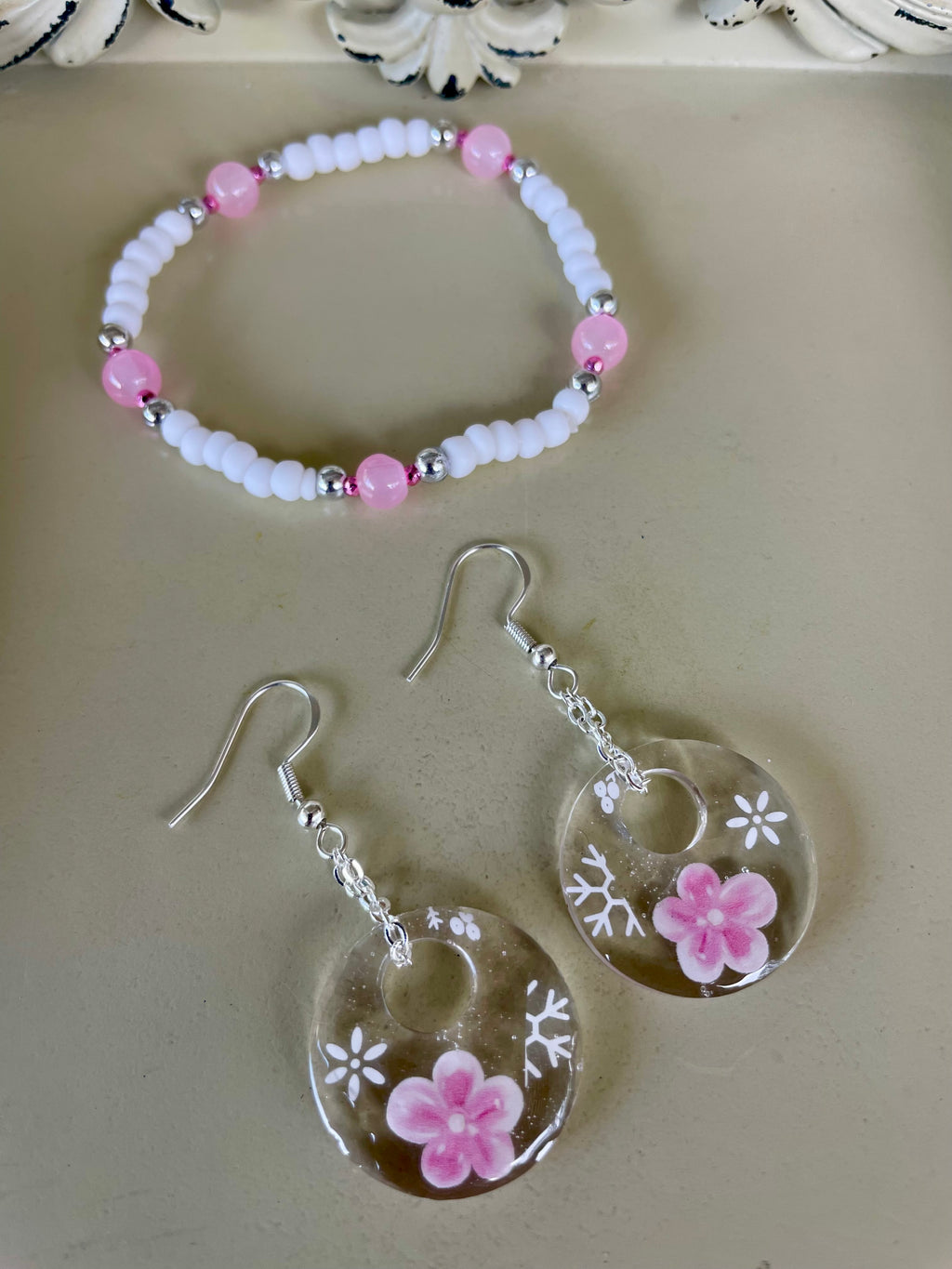 Sterling Silver Sakura Pink Blossom Fine Jewelry Set- Sublime Designs by Suzie