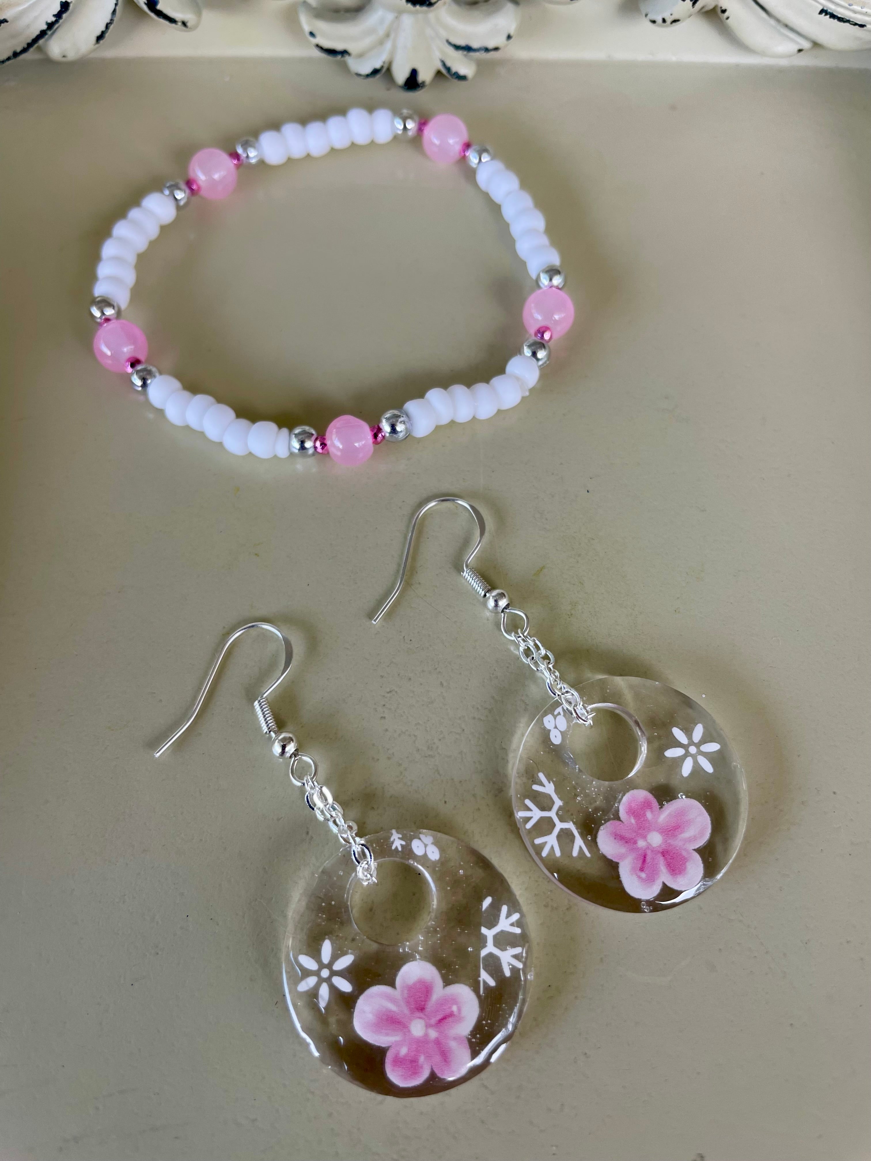 Sterling Silver Sakura Pink Blossom Fine Jewelry Set- Sublime Designs by Suzie