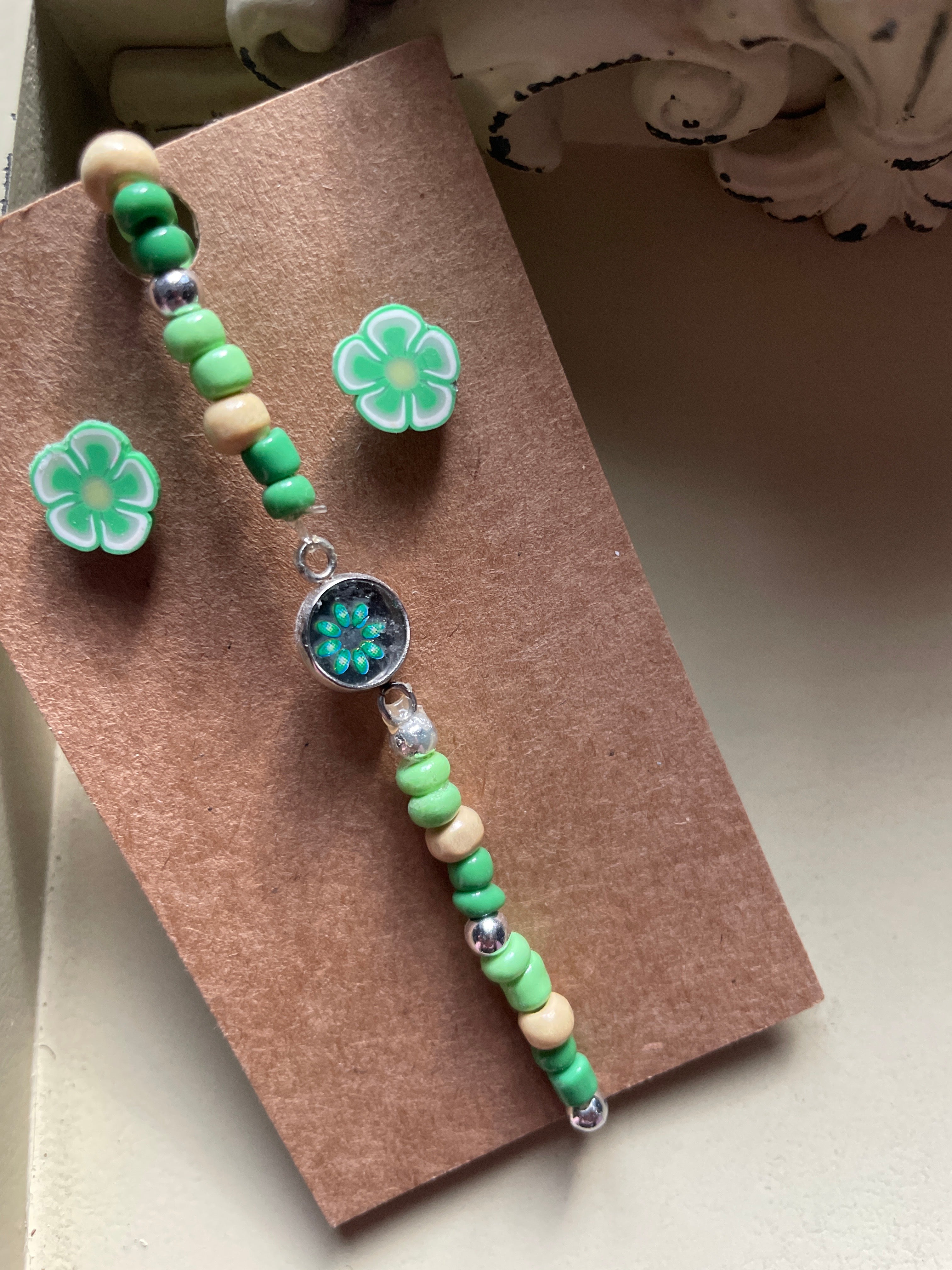 Lucky Clover Green Jewelry Set