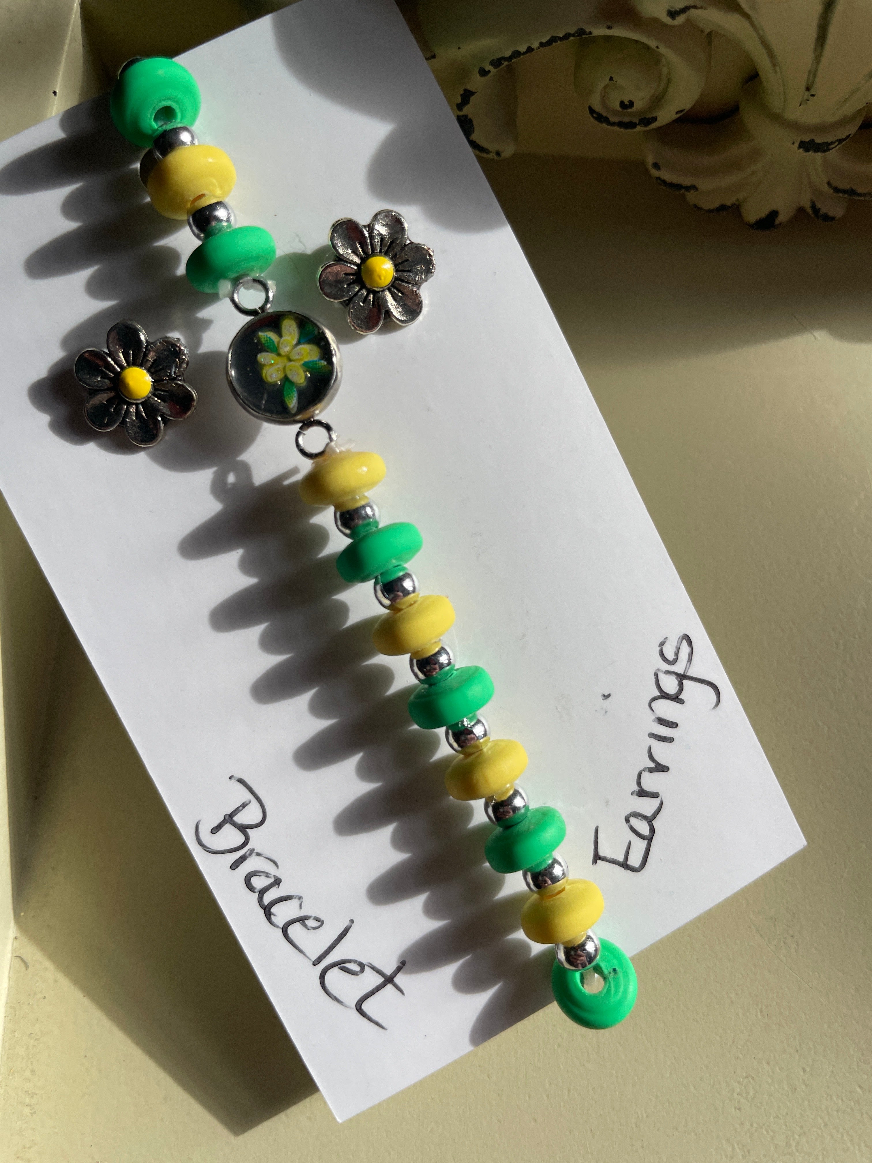 Yellow Stud Flower Jewelry Set