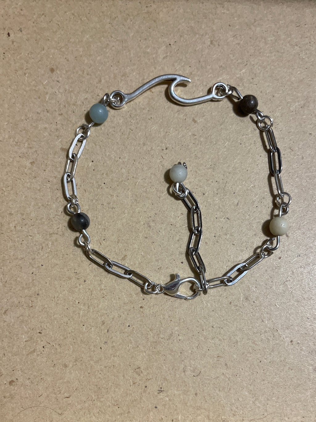 Ocean Wave Silver Plated Paperclip Bracelet- SublimeDesignsBySuzie