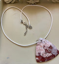 Red Crazy Lace Agate Arrowhead Pendant Necklace