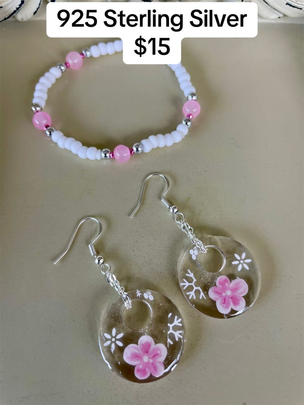 Sterling Silver Sakura Pink Blossom Fine Jewelry Set- Sublime Designs by Suzie