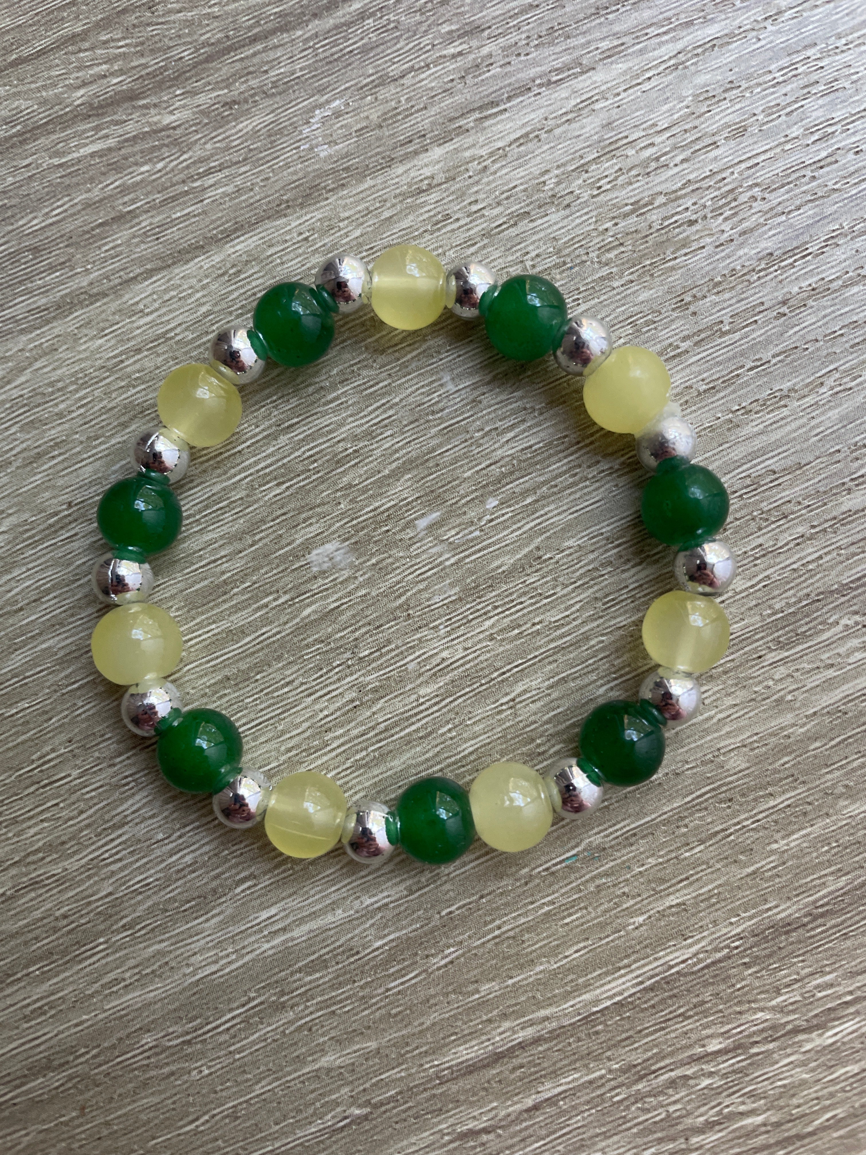 Lemon Lime Glass Bead Bracelet
