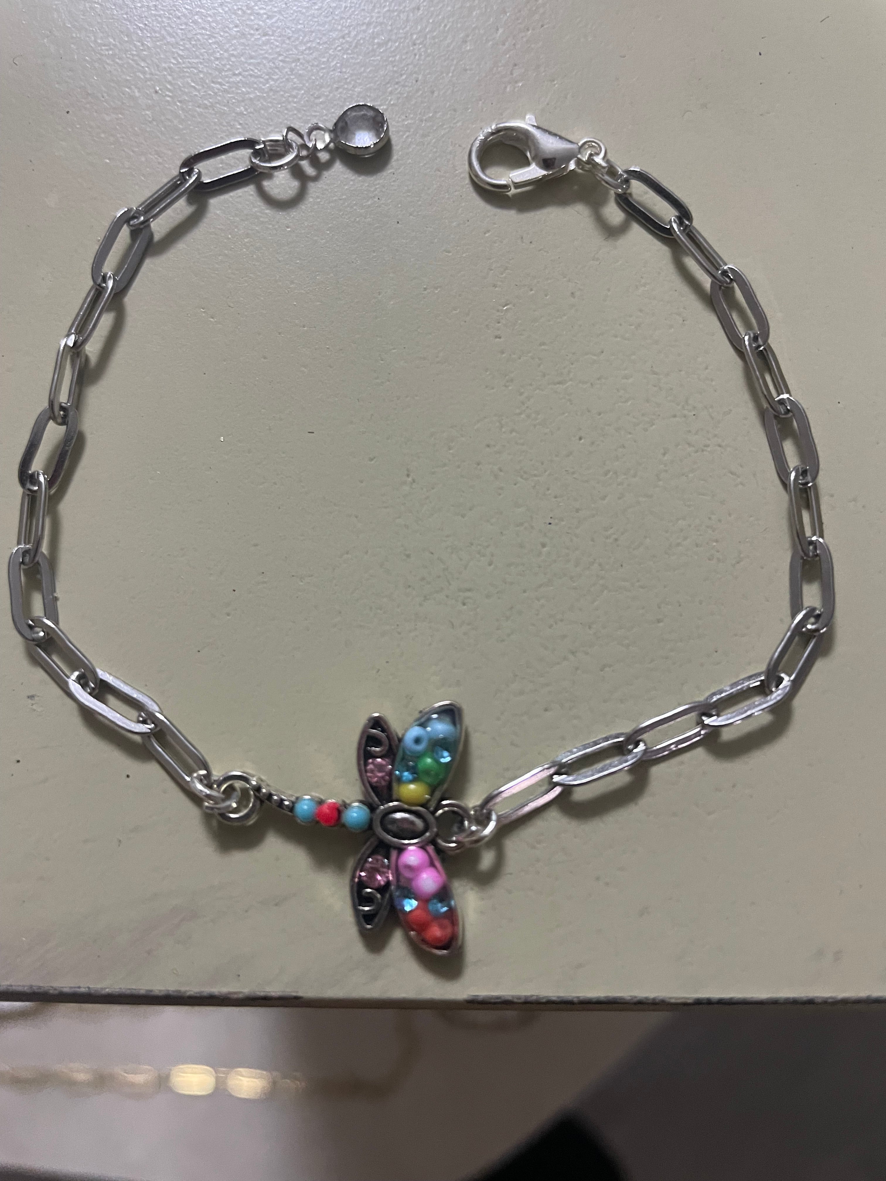 Whimsical Rainbow Butterfly Bracelet