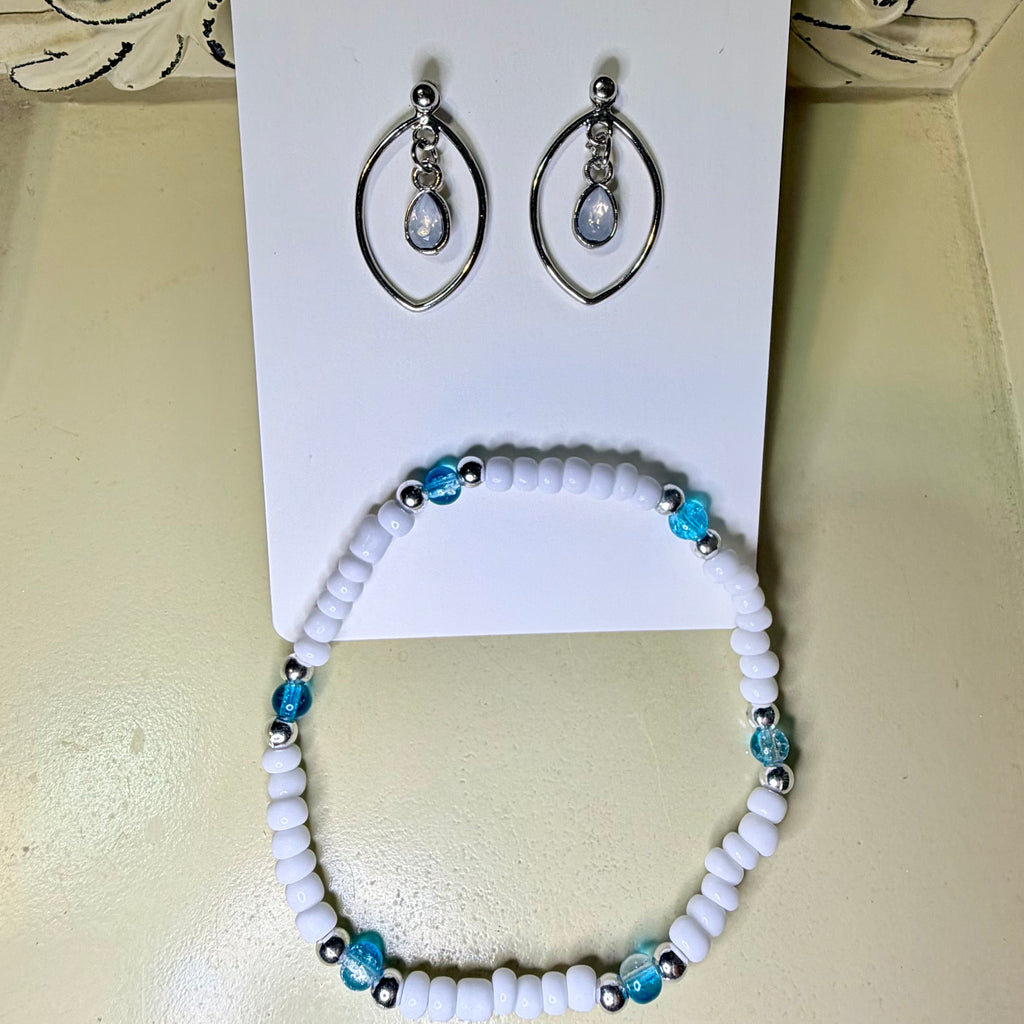 Sky Mist White and Blue Pearl Jewelry Set by SublimeDesignsBySuzie