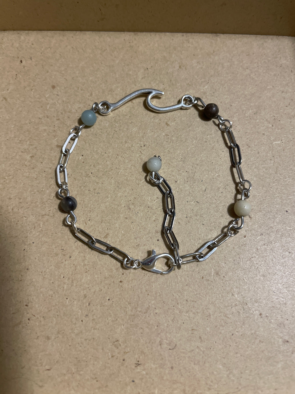 Ocean Wave Silver Plated Paperclip Bracelet- SublimeDesignsBySuzie