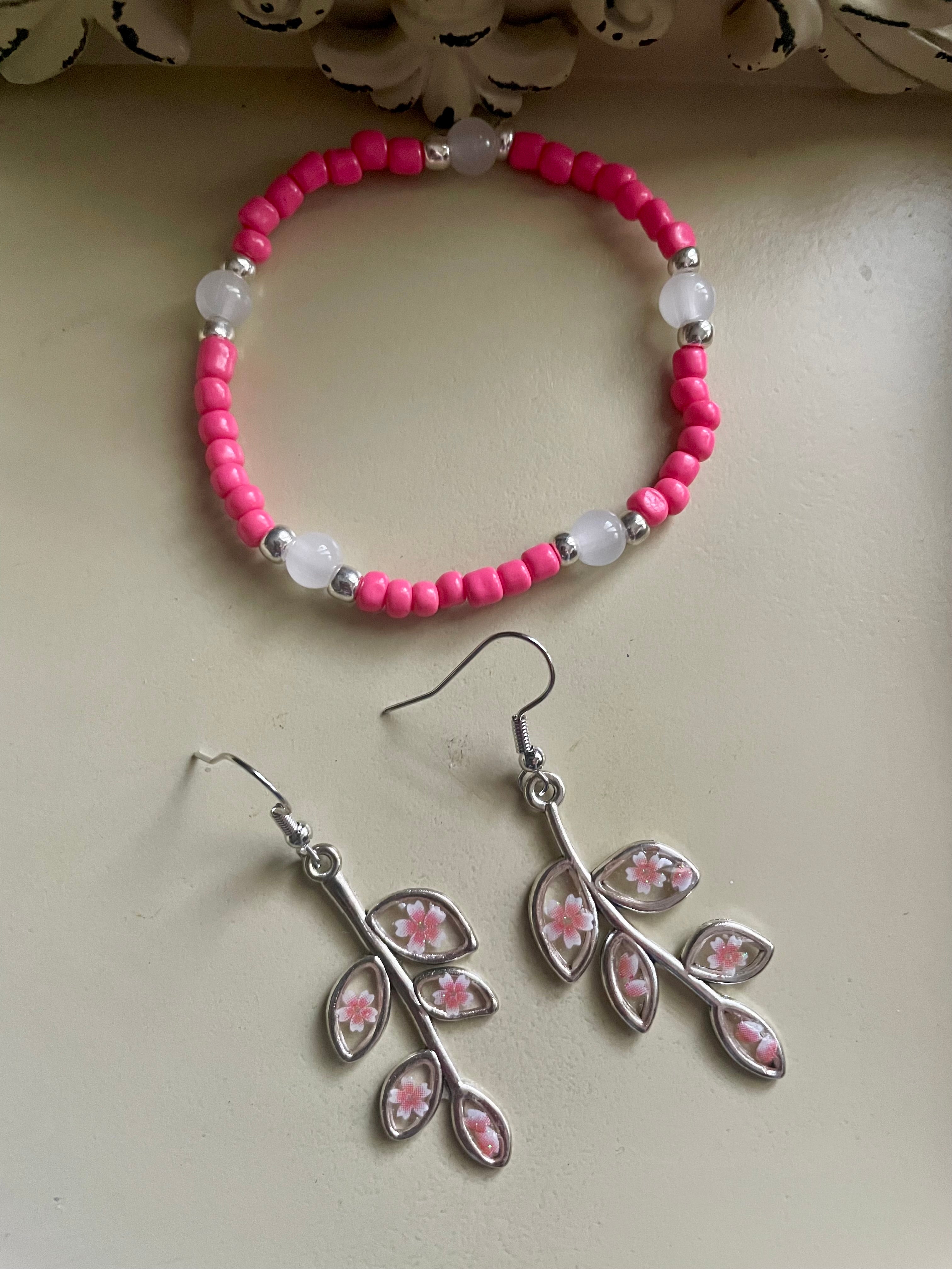 Blossom Branch Jewelry Set in Silver
