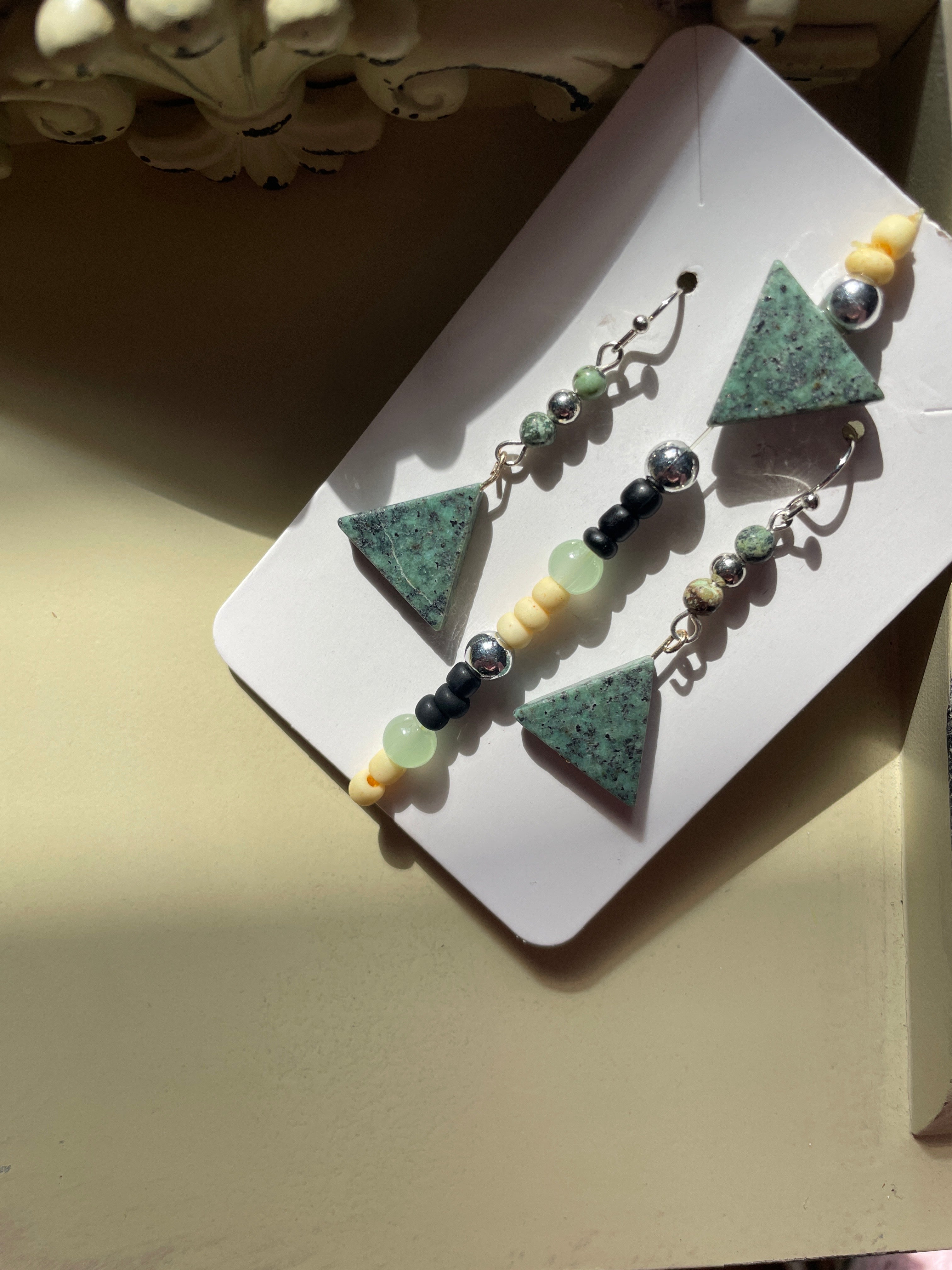 African Teal Triangle Jewelry Set