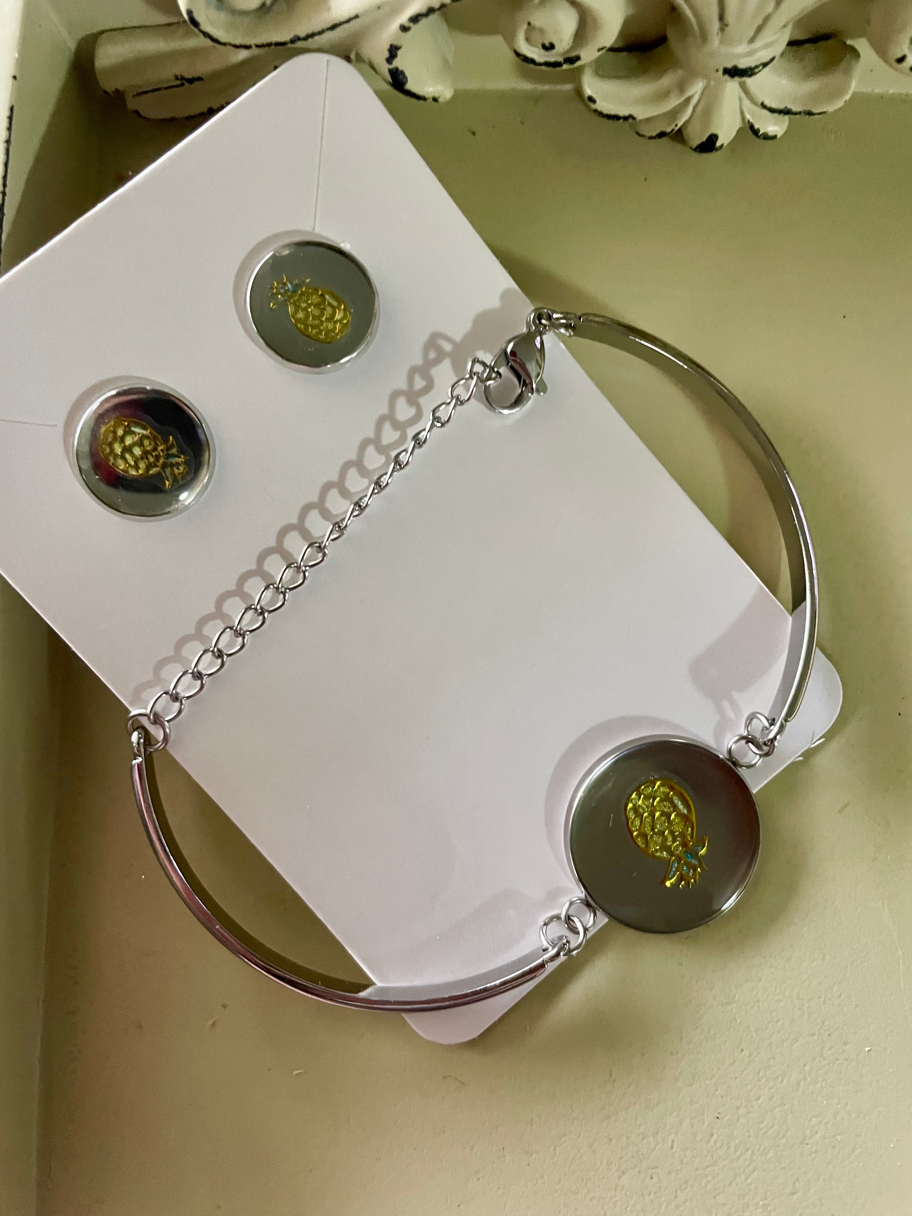 Stainless Steel Jellyfish/ Starfish/ Pineapple/ Flower Jewelry Sets