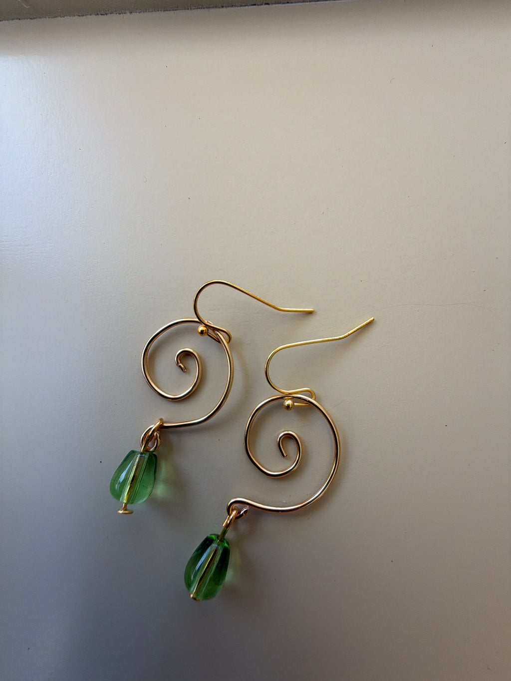 Golden Lime Peridot Swirl Earrings by Suzie with Sublime Designs