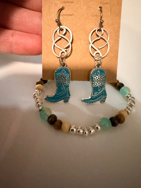 Wild West Rodeo Cowboy Boot Cowgirl Boot Earring Jewelry Sets