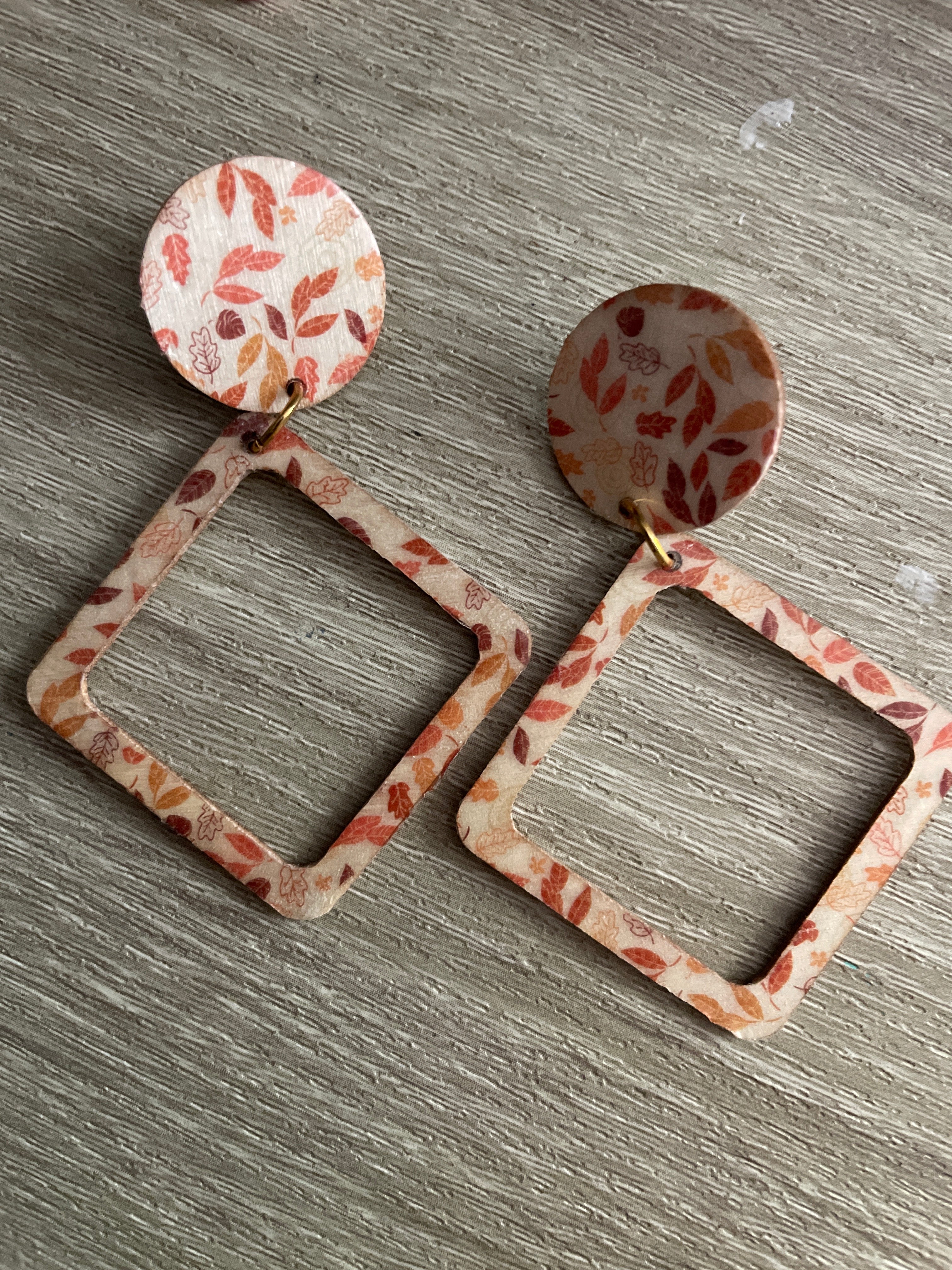 Leafy Geometric Earrings