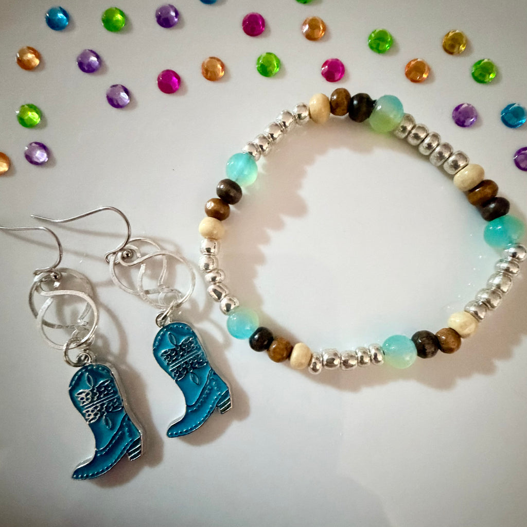 Wild West Rodeo Cowboy Boot Cowgirl Boot Earring Jewelry Sets