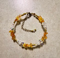 Gemini Zodiac Citrine Adjustable Bracelet with Crystal & Moonstone