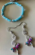 Stainless Beaded Dragonfly Jewelry Set