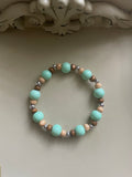 Mint Boho Beaded Stretch Bracelet