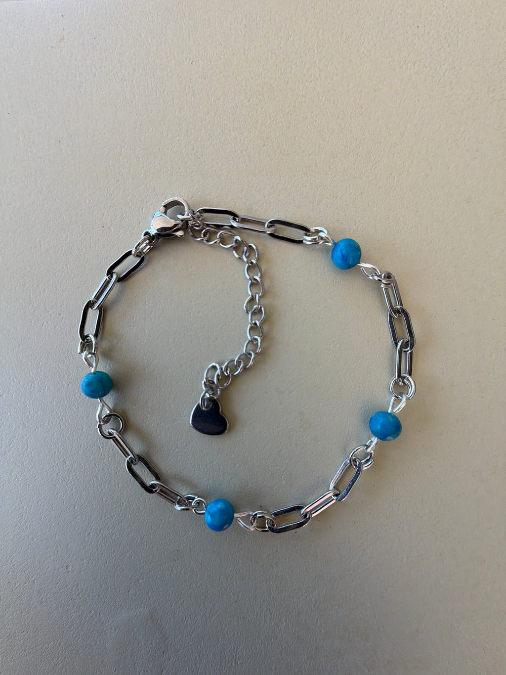 Aqua Lagoon Teal Blue Paperclip Bracelet by Suzie with Sublime Designs