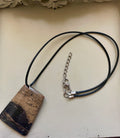 Palm Wood Agate Pendant Necklace