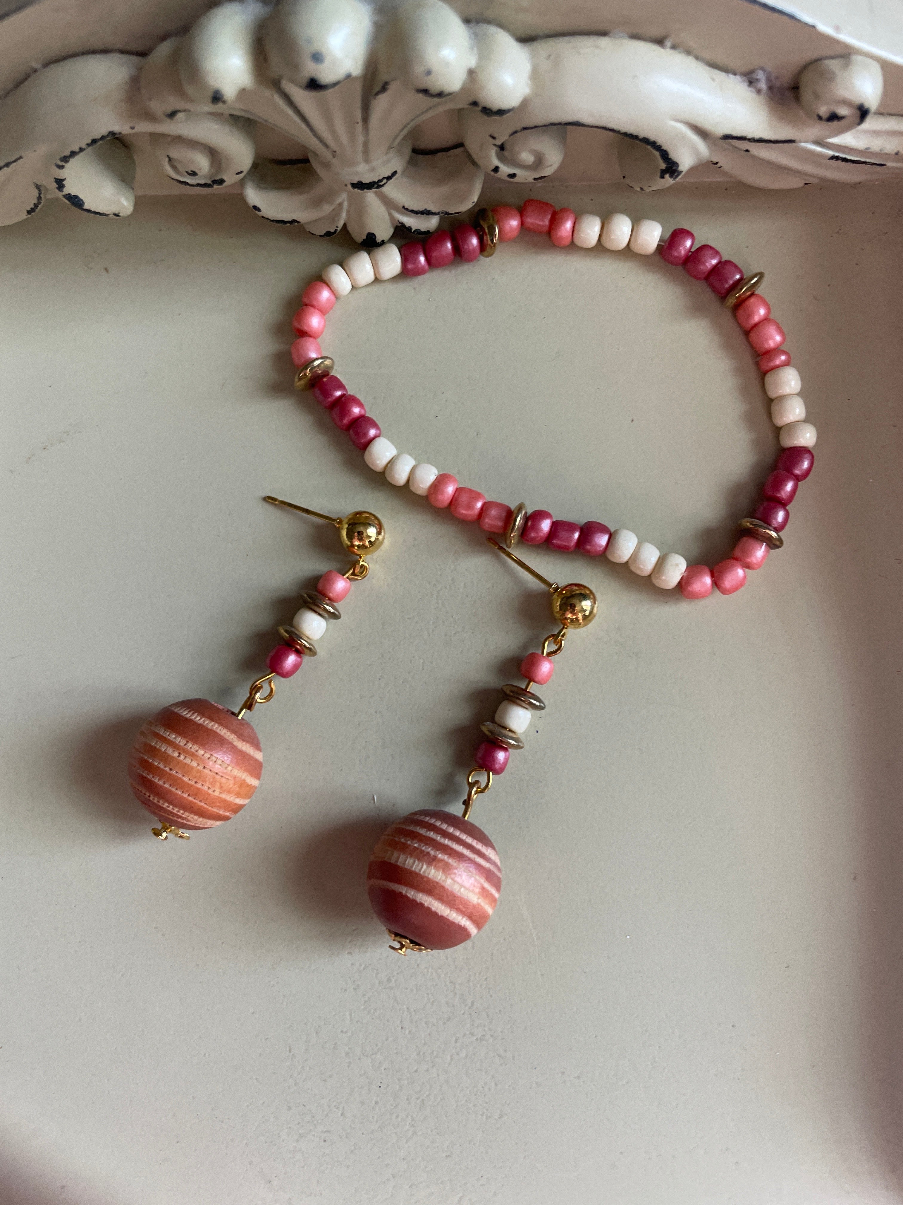 Peaches & Cream Sunset Drops Jewelry Set