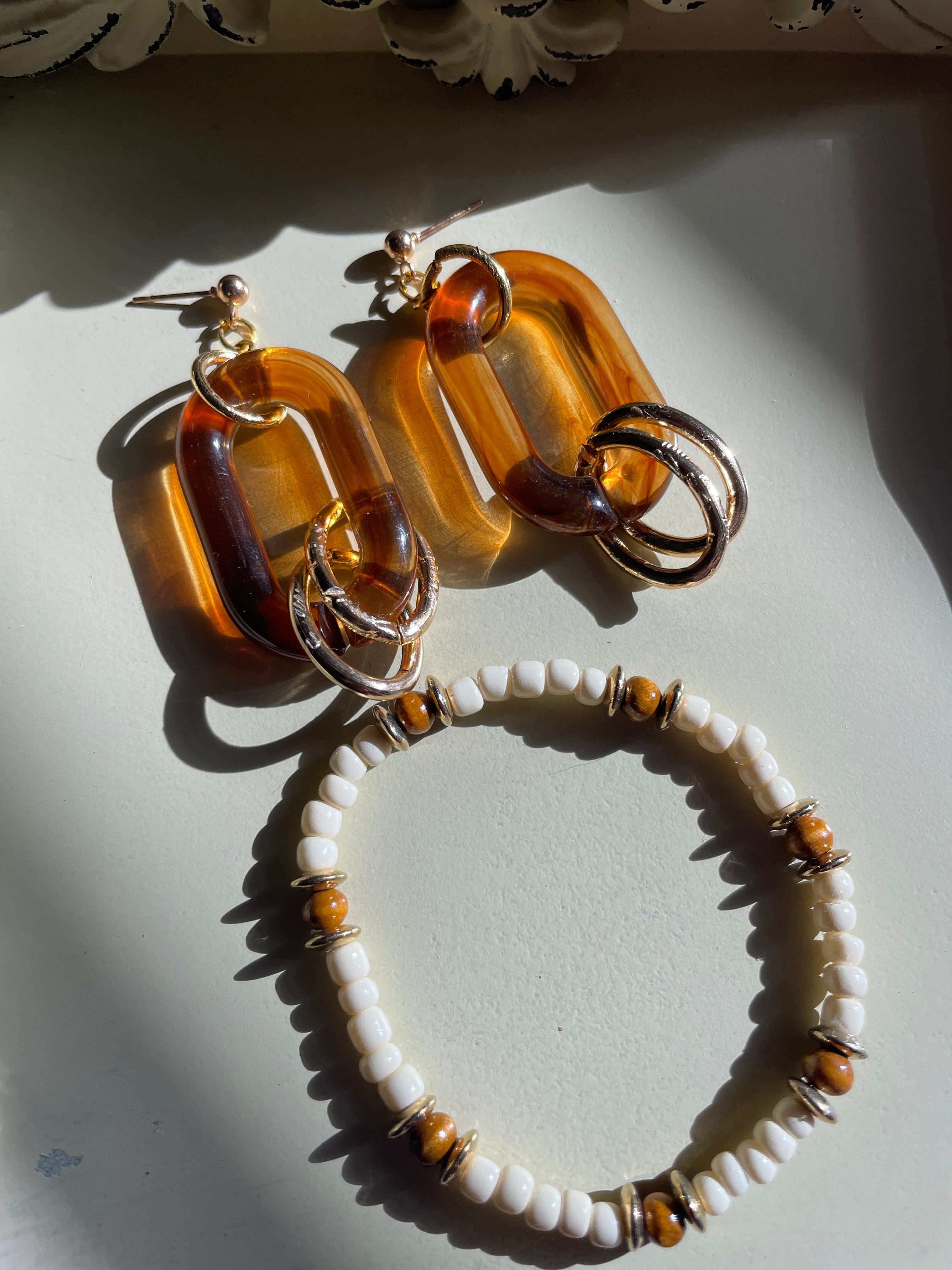 Tortoise Shell Oval Jewelry Set