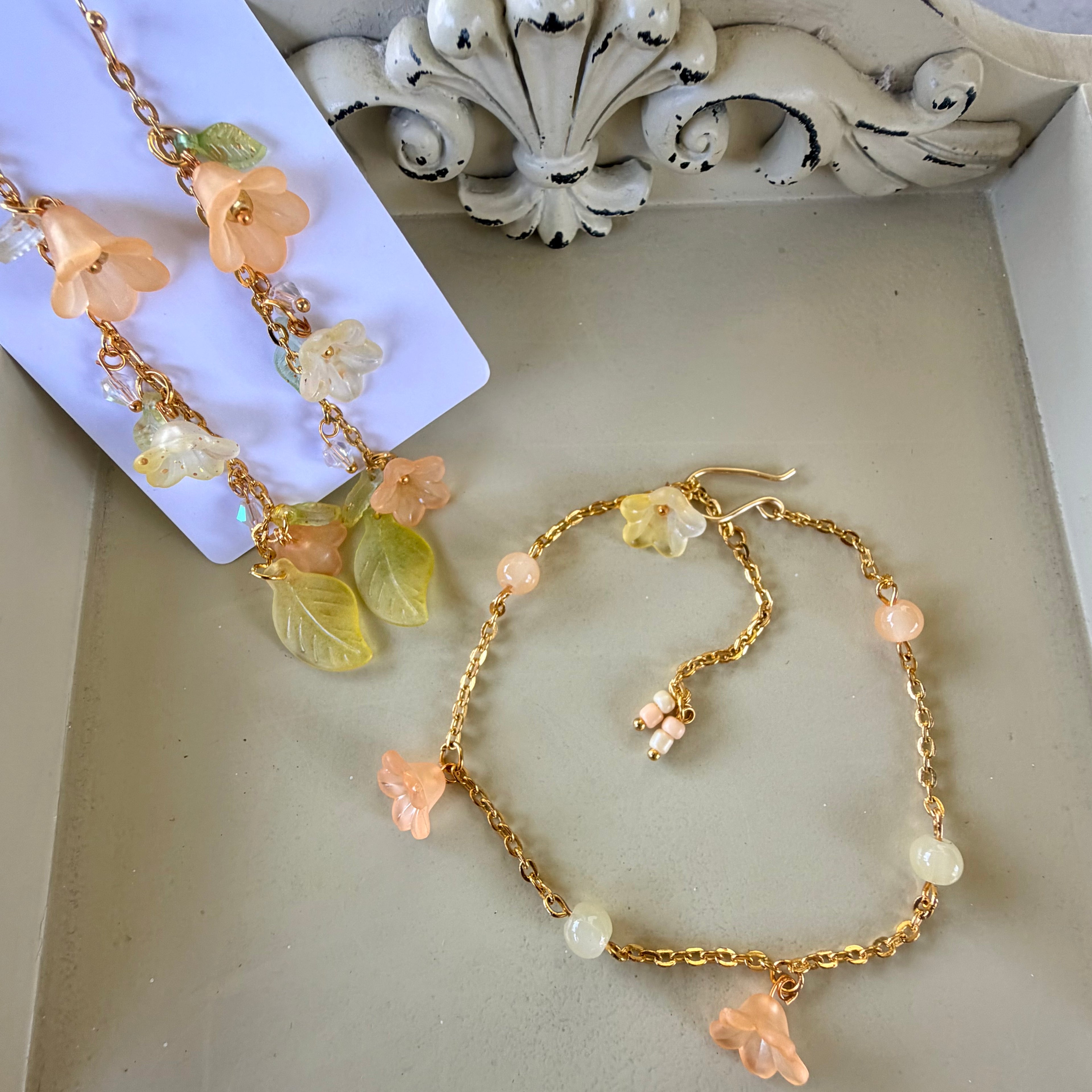 Bloom & Vine Earrings Bracelet or Anklet Jewelry Set