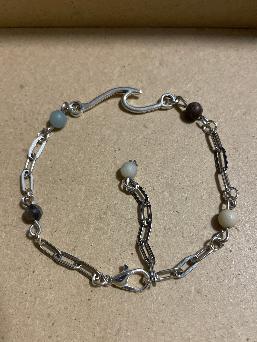 Ocean Wave Silver Plated Paperclip Bracelet- SublimeDesignsBySuzie